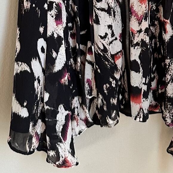 ALLSAINTS Jayda Wing Zip-Front Dress Adjustable V-neck Asymmetric Hem Lined - Picture 6 of 13